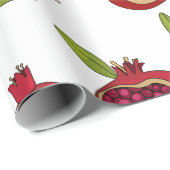 鮮やかな赤い果実のザクロ粒状物 ラッピングペーパー (ロールコーナー)