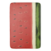 鮮やかな赤い水色のスイカ風呂マット バスマット (正面縦)