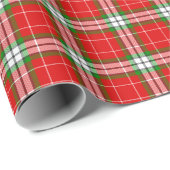 鮮やかな赤い緑の白いクリスマスプレド ラッピングペーパー (ロールコーナー)