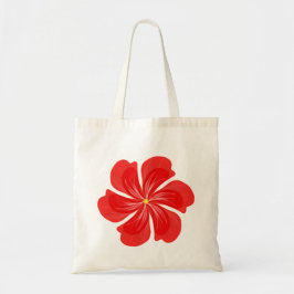 鮮やかな赤い花弁の開花 - ミニマリストのフラワーアート トートバッグ