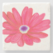 鮮やかな赤い花 ストーンコースター (正面)