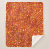 鮮やかな赤い質感に黄色の色合いが混じる シェルパブランケット (正面)