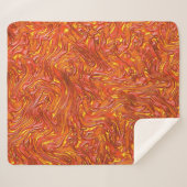 鮮やかな赤い質感に黄色の色合いが混じる シェルパブランケット (正面(横))