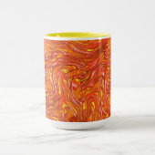 鮮やかな赤い質感に黄色の色合いが混じる マグカップ (中央)