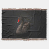 鮮やかな赤くのくちばしを持つ美しい黒い白鳥 スローブランケット (正面)