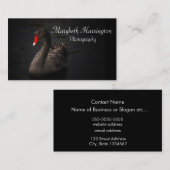 鮮やかな赤くのくちばしを持つ美しい黒い白鳥 名刺 (正面/裏面)