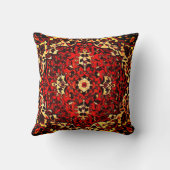 鮮やかな赤とクリームのペルシャのカーペットデザイン クッション (裏面)