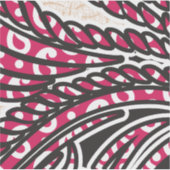 鮮やかな赤とピンを持つ装飾的なペイズリーデザイン シール (正面)