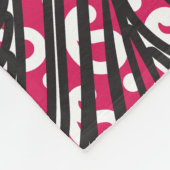 鮮やかな赤とピンを持つ装飾的なペイズリーデザイン フリースブランケット (角)