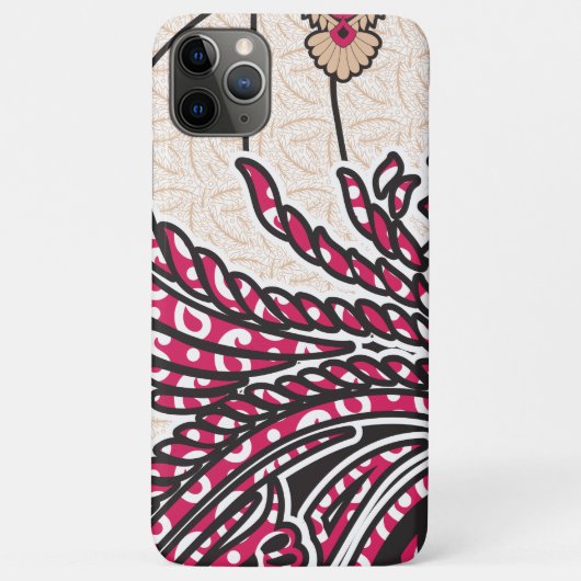 鮮やかな赤とピンを持つ装飾的なペイズリーデザイン Case-Mate iPhoneケース (裏面)