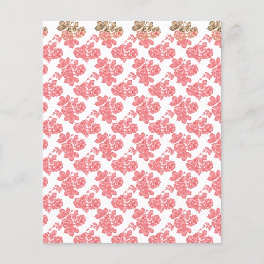 鮮やかな赤とピンクのフローラ包装紙機能 チラシ (正面)