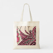 鮮やかな赤とピン色のペイズリー模様の装飾 トートバッグ (裏面)