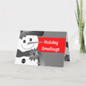 鮮やかな赤と灰色のクリスマスカード シーズンカード (裏面)