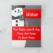 鮮やかな赤と灰色のクリスマスカード シーズンカード (内部)