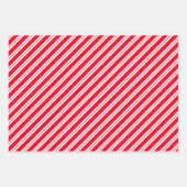 鮮やかな赤と白のコーディネートされたクリスマス ラッピングペーパーシート (正面3)