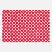 鮮やかな赤と白のコーディネートされたクリスマス ラッピングペーパーシート (正面2)