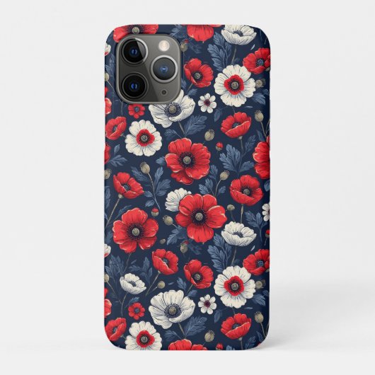 鮮やかな赤と白のポピー花 Case-Mate iPhoneケース (裏)