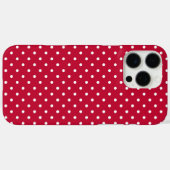 鮮やかな赤と白の水玉模様 Case-Mate iPhoneケース (裏面 (横))