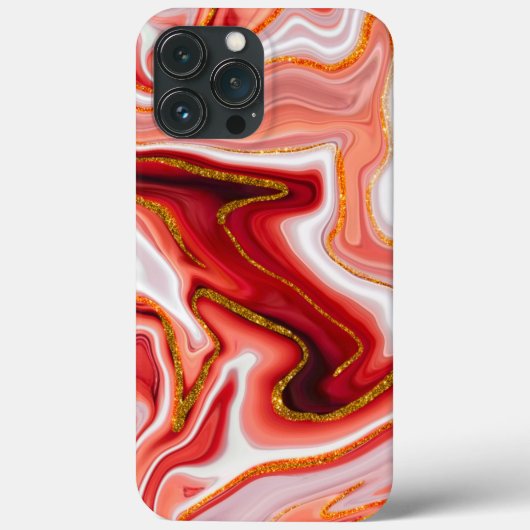 鮮やかな赤と金の抽象芸術 Case-Mate iPhoneケース (裏面)