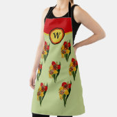 鮮やかな赤と金ゴールドのライリーとミント、レッド、金ゴールド エプロン (インサイチュ)