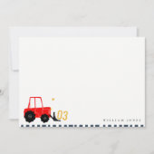 鮮やかな赤と黄色のショベル 子供向け 誕生日どんな年齢にも ノートカード (正面)
