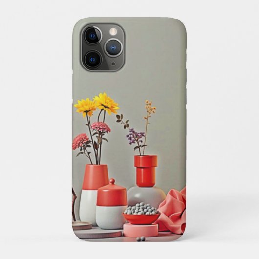 鮮やかな赤と黄色の花のアレンジメントデザイン Case-Mate iPhoneケース (裏)