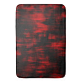 鮮やかな赤と黒のスクラッチスポット バスマット (正面縦)