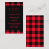 鮮やかな赤と黒のバッファローのプレイド 名刺 (正面/裏面)