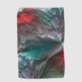 鮮やかな赤に銀色の緑のミントのデジタルスケリー ゴルフタオル (正面)