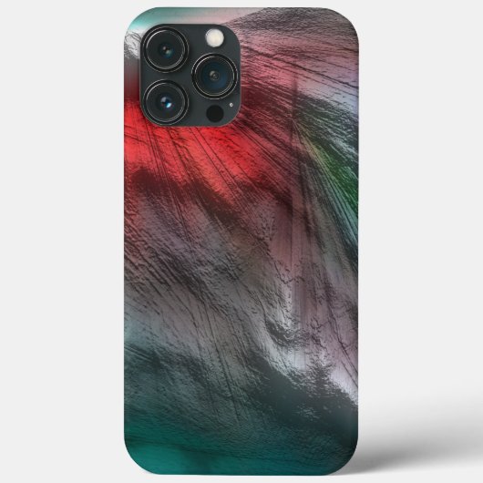 鮮やかな赤に銀色の緑のミントのデジタルスケリー Case-Mate iPhoneケース (裏面)