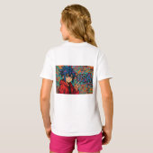 鮮やかな赤のアニメUSAグラフィックTシャツ Tシャツ (裏面フル)