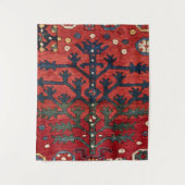 鮮やかな赤のペルシャIII幾何学的形状  タペストリー (正面)