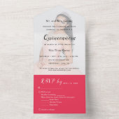 鮮やかな赤の写真用背景 RSVP イベント招待状 オールインワン招待状 (内側)