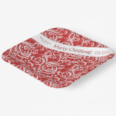 鮮やかな赤の抽象的な雪の結晶パターン#10 ID1009 ペーパープレート (傾斜あり)