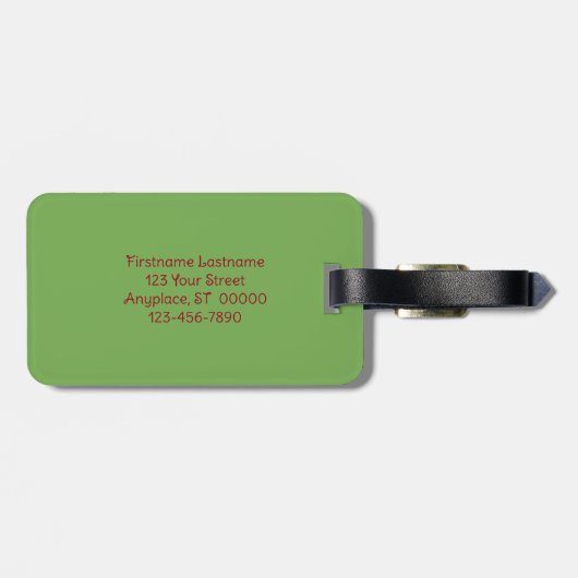 鮮やかな赤の野生オダマキ（植物）のパーソナライズされた花 ラゲッジタグ (裏面横)