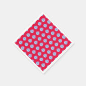 鮮やかな赤の青い手書きクリスマスオーナメント スタンダードカクテルナプキン (角)