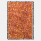 鮮やかな赤みを帯びたテクスチャで黄色い色合い スローブランケット (正面縦)