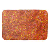 鮮やかな赤みを帯びたテクスチャで黄色い色合い バスマット (正面)
