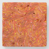 鮮やかな赤みを帯びたテクスチャで、黄色の色合いを持つ ストーンコースター (正面)