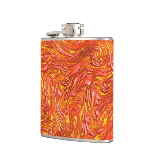 鮮やかな赤みを帯びたテクスチャで、黄色の色合いを持つ フラスク (左)