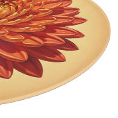 鮮やかな赤オレンジ菊の花 ボタニカル カッティングボード (角)