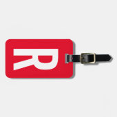 鮮やかな赤カスタムいモノグラム旅行荷物タグ ラゲッジタグ (正面横)