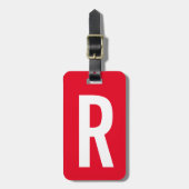 鮮やかな赤カスタムいモノグラム旅行荷物タグ ラゲッジタグ (正面縦)