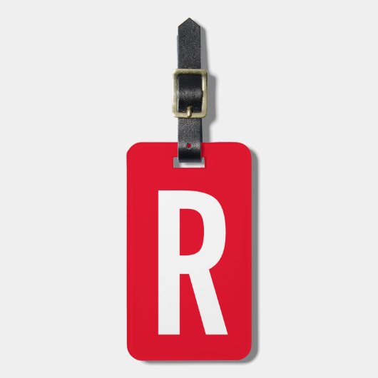 鮮やかな赤カスタムいモノグラム旅行荷物タグ ラゲッジタグ (正面縦)