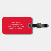 鮮やかな赤カスタムいモノグラム旅行荷物タグ ラゲッジタグ (裏面横)
