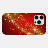 鮮やかな赤地に輝く金のトレイル iPhoneケース (裏面横)