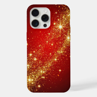 鮮やかな赤地に輝く金のトレイル iPhone 15 PRO MAXケース