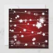 鮮やかな赤 | 星よ  私のウェディングパーティに付いてくれる？ 招待状 (裏面)