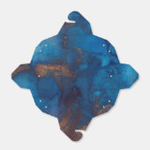 鮮やかな輝くネイビーブルーと銅インクのスプラッシュ フェイバーボックス (折り畳みなし)