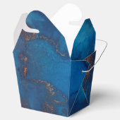 鮮やかな輝くネイビーブルーと銅インクのスプラッシュ フェイバーボックス (オープン)